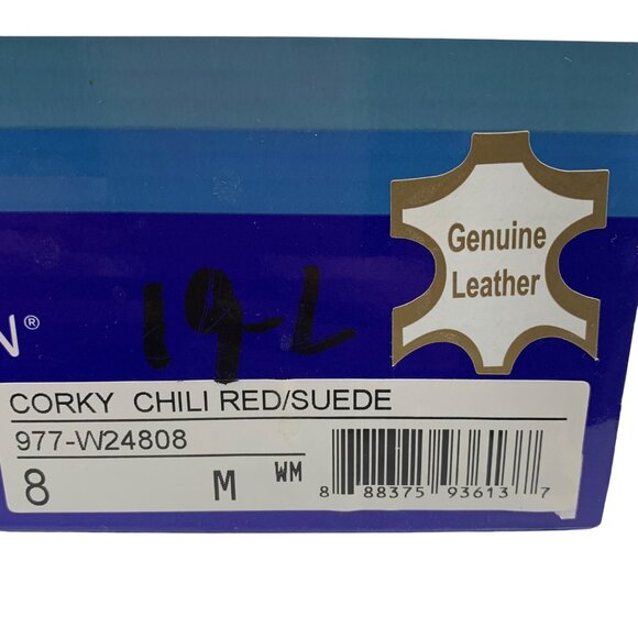 NIB $54 White Mountain Corkys Chili Red Suede Wedge Sandals Womens SZ 8M - Picture 5 of 7